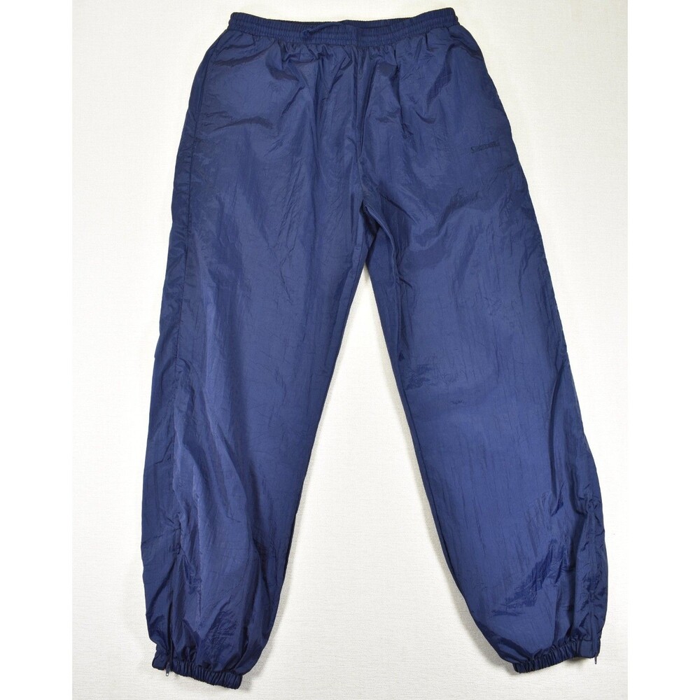 Mens Vintage Spalding Windbreaker Pants Navy Blue Medium